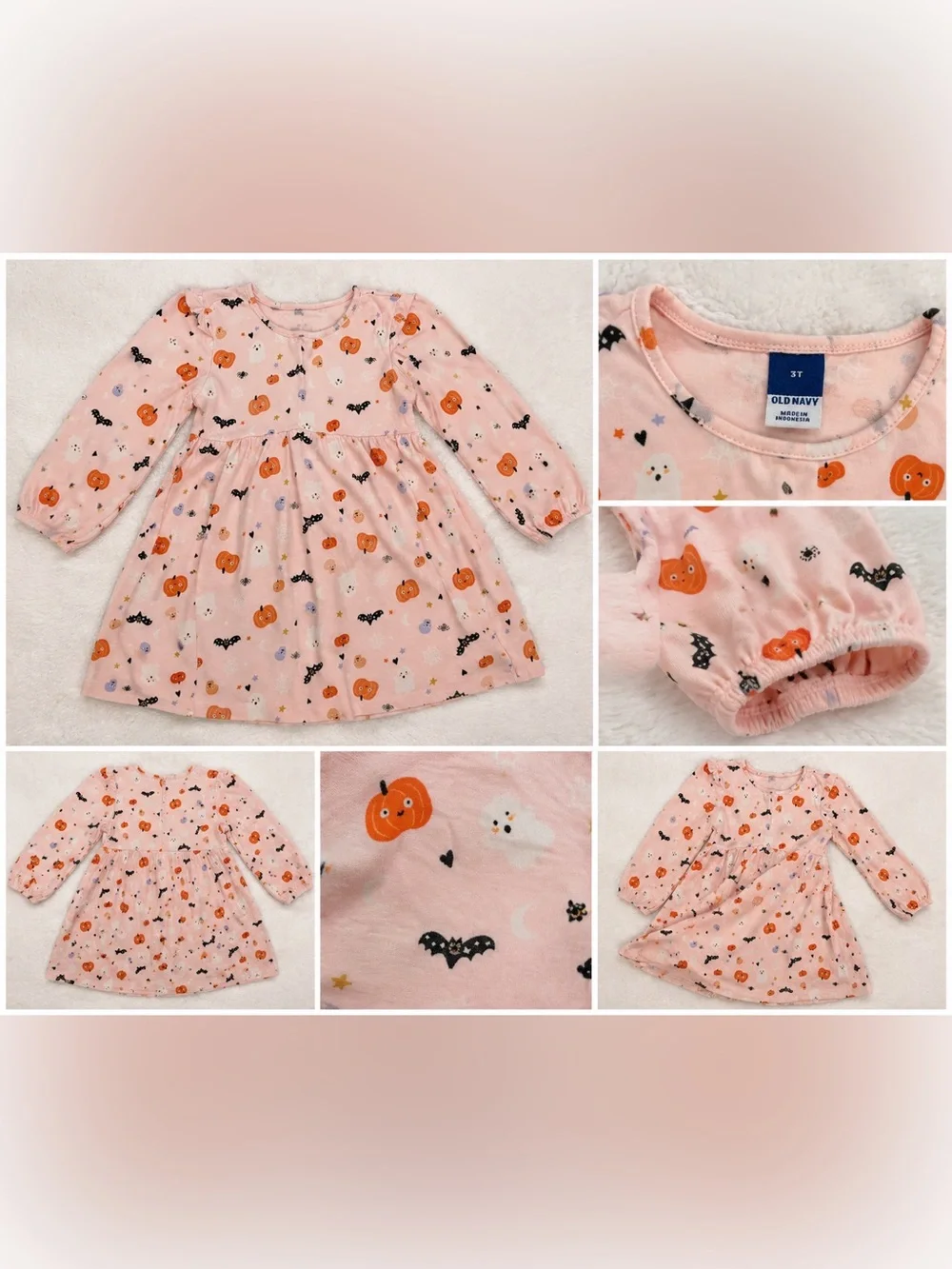 Old Navy Pink Halloween Pumpkin & Ghost Print Dress